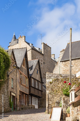 Dinan  France. Street view in the old town