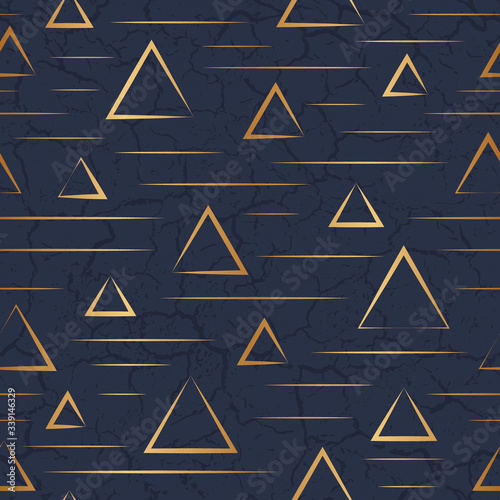 Abstract geometric texture. Golden background. Seamless pattern. Backdrop for fabric, interior, wrapping paper, scrapbooking, textile, carpet, curtain, linoleum, wallpapers, covers, cases, prints
