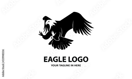 siluet Elang sederhana, cocok untuk simbol bisnis atau logo	