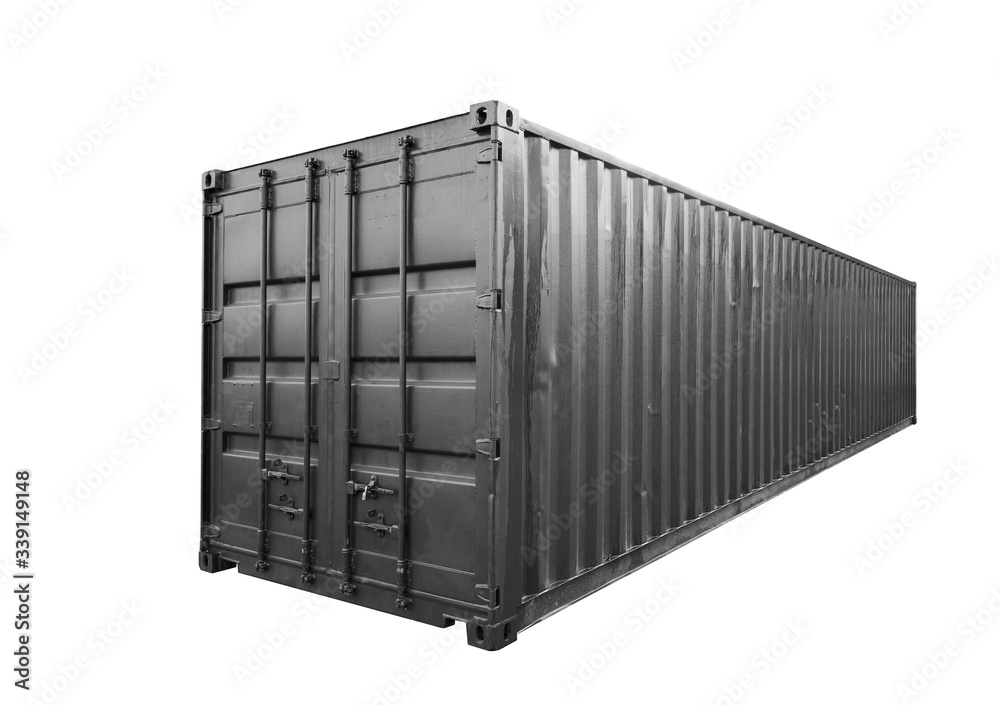 Standard cargo container isolated on white