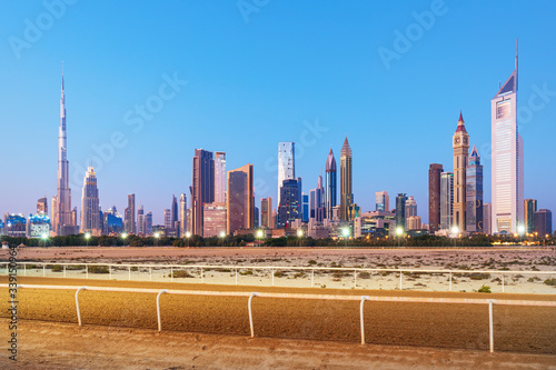 Dubai city amazing skyline  city center top view  United Arab Emirates 