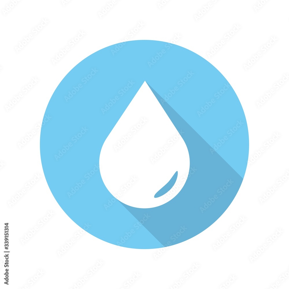 Water drop, long shadow stlyle. Vector illustration Water drop, long shadow stlyle. Vector illustration