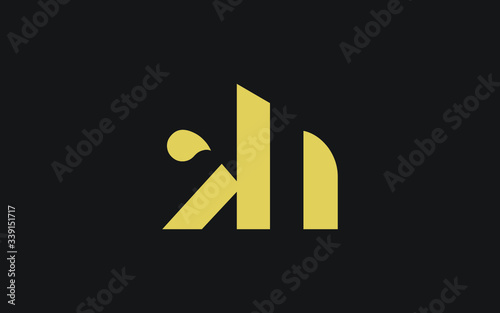 kh or hk and k or h lowercase Letter Initial Logo Design, Vector Template photo