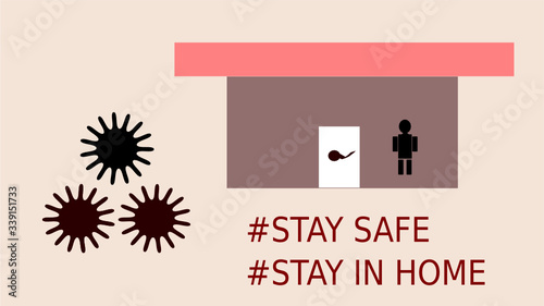 Vector illustration of staying safe in home during COVID-19 outbreak
