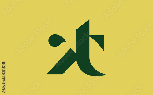 kt or tk and k or t lowercase Letter Initial Logo Design, Vector Template