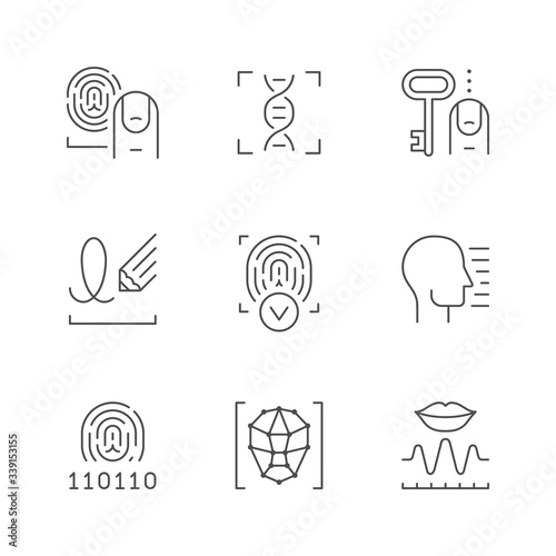 Set line icons of biometry