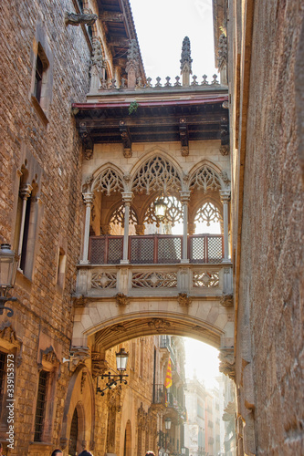 Obraz na płótnie Pont del Bisbe Barcelona in Catalonia, Spain w salonie