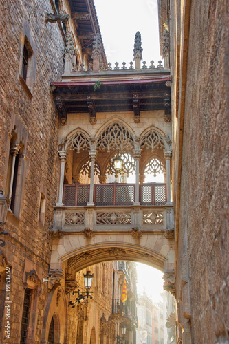 Obraz na płótnie Pont del Bisbe Barcelona in Catalonia, Spain w salonie