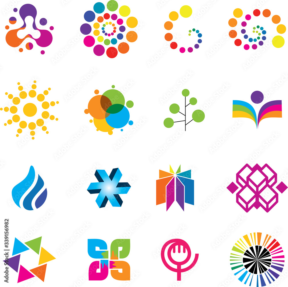 Design round vector logo template. Global world icon set. Colorful ball pattern. You can use in the game, app, communications, electronics, agriculture, or creative design concepts. Design round vector logo template. Global world icon set. Colorful ball pattern. You can use in the game, app, communications, electronics, agriculture, or creative design concepts.
