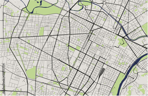 map of the city of Torino, Turin, Italy