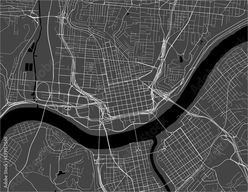 map of the city of Cincinnati, State Ohio, USA, , and is the government seat of Hamilton County