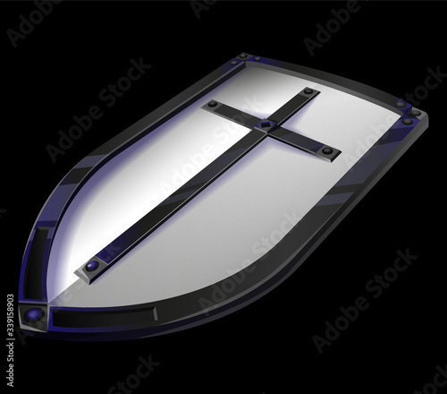 Big metal Templar shield game icon