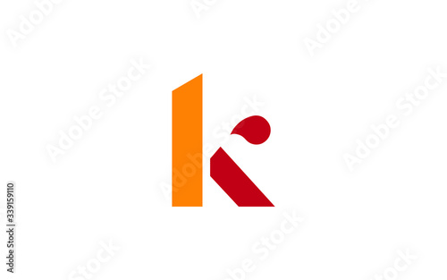 lk or kl and l or k lowercase Letter Initial Logo Design, Vector Template