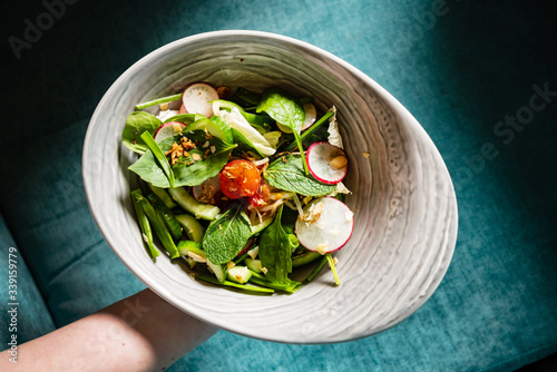 spring salad with radish and mint