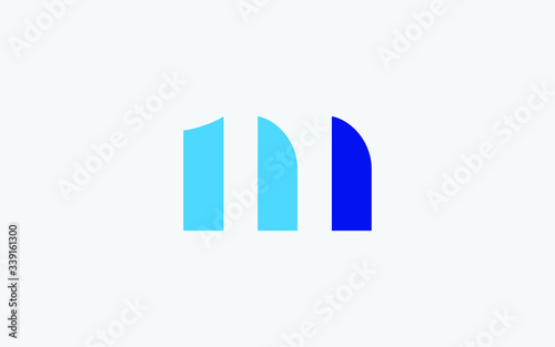 mn or nm and m or n lowercase Letter Initial Logo Design, Vector Template