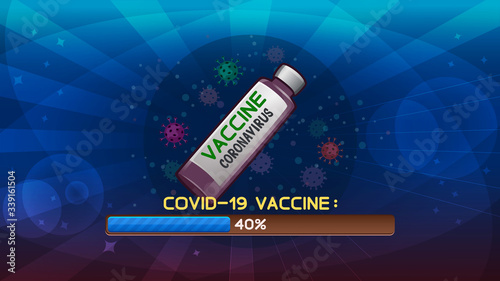 Coronavirus vaccine progress bar. Vector illustration