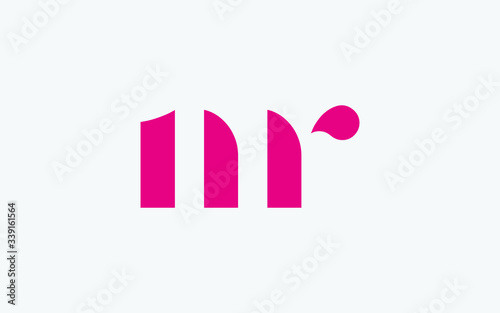 mr or rm and m or r lowercase Letter Initial Logo Design, Vector Template