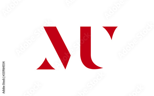 MU or UM and M or U Uppercase Letter Initial Logo Design, Vector Template