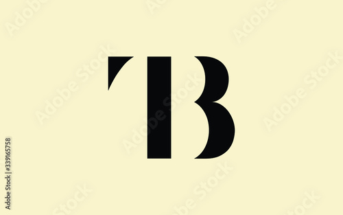 TB or BT and T or B Uppercase Letter Initial Logo Design, Vector Template