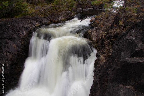 waterfall in the summer forest