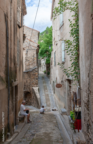Fototapeta Naklejka Na Ścianę i Meble -  Roquebrun Languedoc France. Countrytown. Little alley