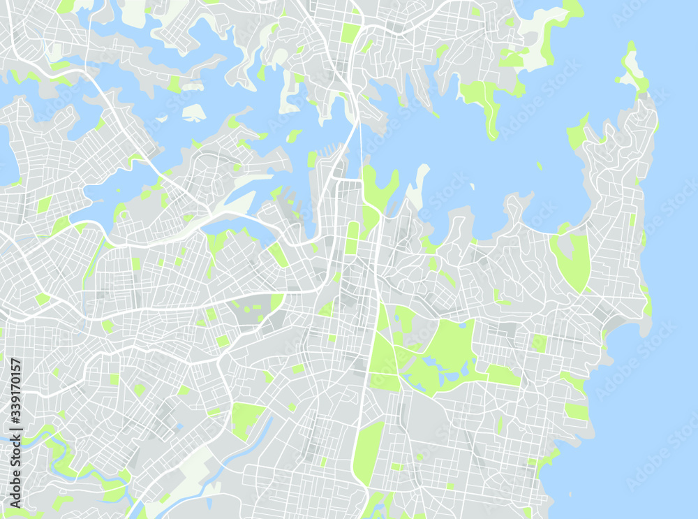 Sydney Australia Downtown Vector Map