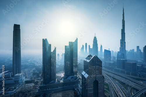 Dubai city center skyline  United Arab Emirates