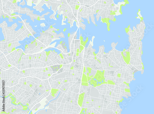 Sydney Australia Downtown Vector Map