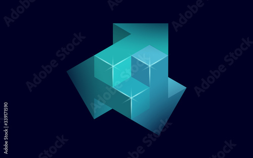 3D arrows brainstorm different way solutions concept. Business idea solving problems advisor banner template. Symbol teamwork development vector illustration