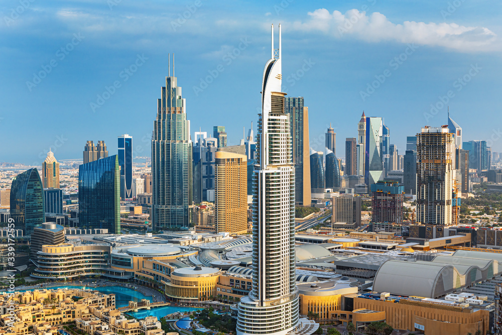 Obraz premium Dubai city center skyline, United Arab Emirates