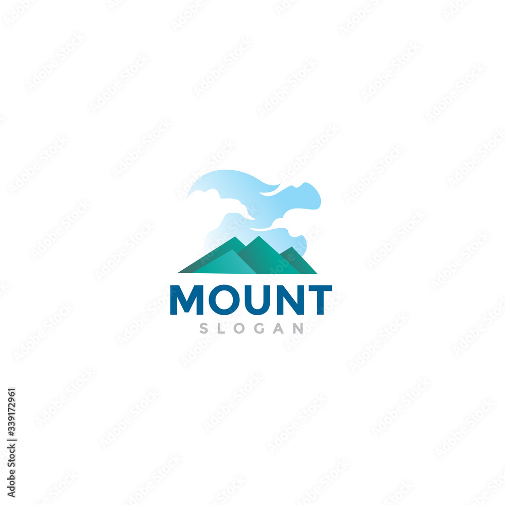 modern gradient mountain logo. simple icon, template design illustration modern gradient mountain logo. simple icon, template design illustration