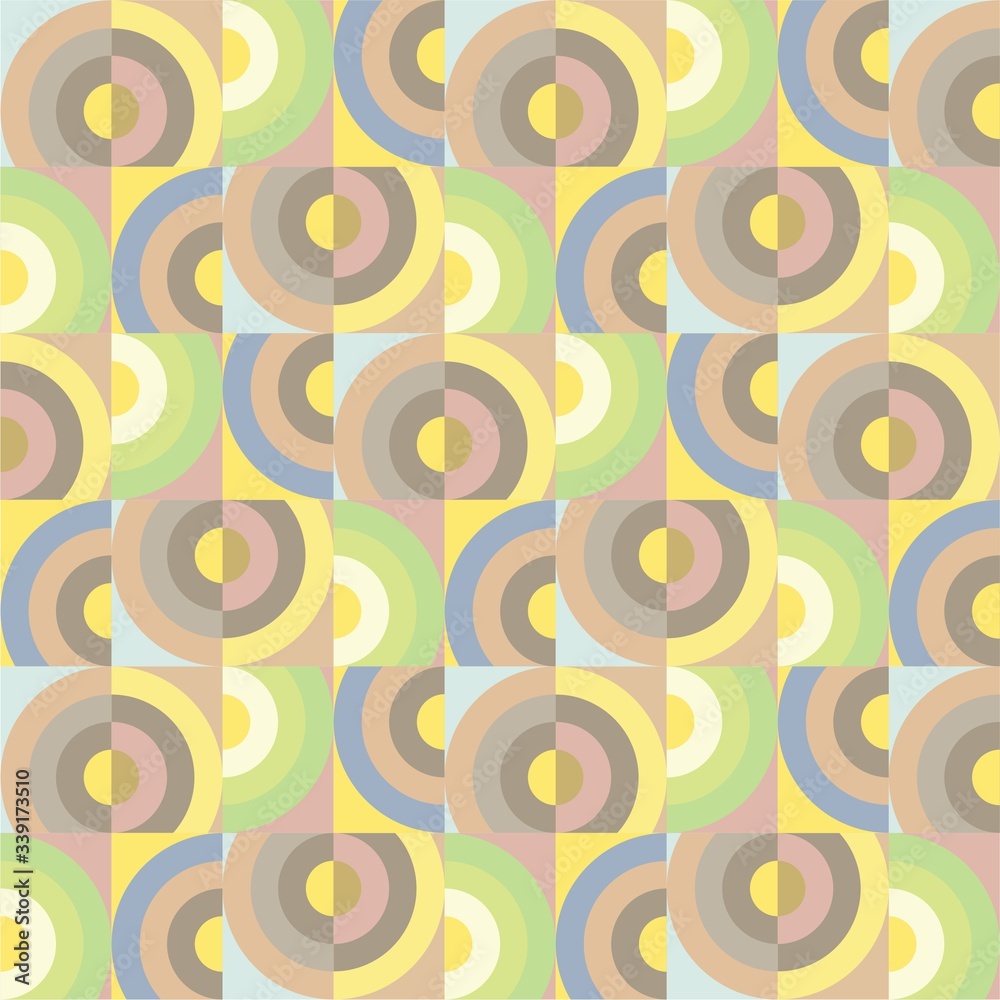 Beautiful of Colorful Circle, Reapeated, Abstract, Illustrator Pattern Wallpaper. Image for Printing on Paper, Wallpaper or Background, Covers, Fabrics