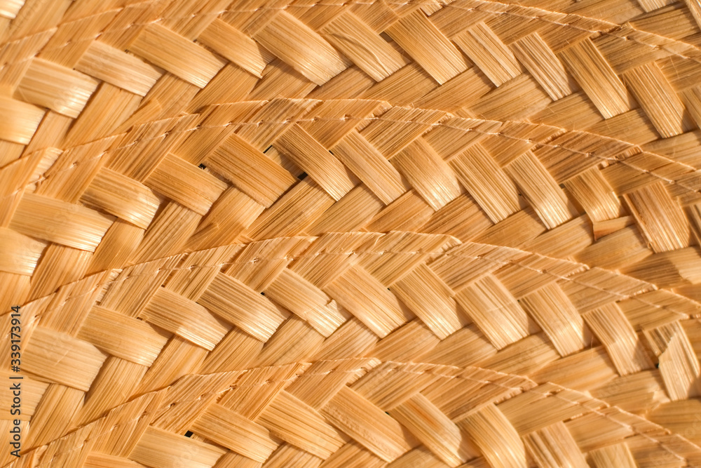 Weave bamboo strips of basketwork pattern close-up. Weave bamboo strips of basketwork pattern close-up.