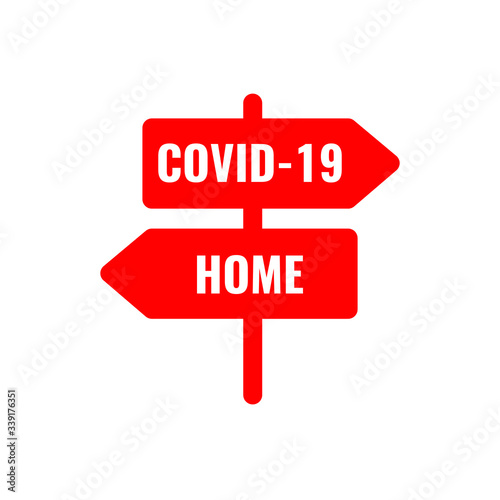 Covid-19 Coronavirus icon. Stay home, Saty safe Logo. 