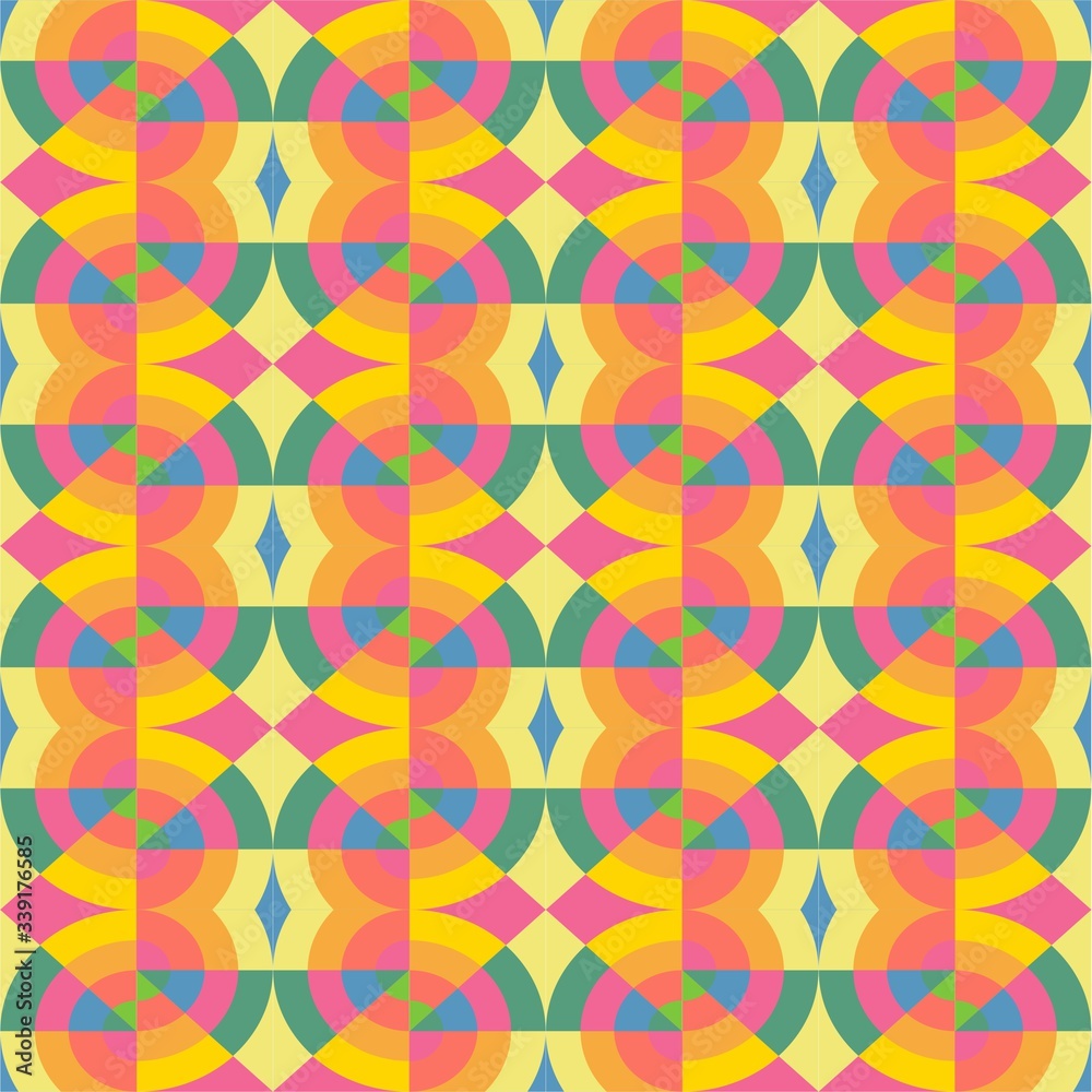 Beautiful of Colorful Geometric, Reapeated, Abstract, Illustrator Pattern Wallpaper. Image for Printing on Paper, Wallpaper or Background, Covers, Fabrics