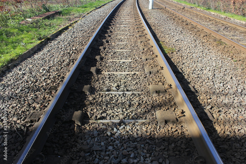 railway tracks in the countryside railway tracks in the countryside