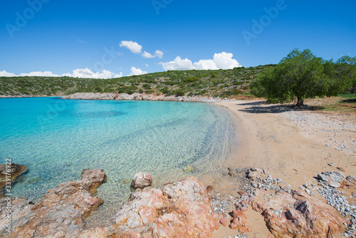 Fototapeta Naklejka Na Ścianę i Meble -  The most beautiful beach on Chios island, Agia dynami beach.