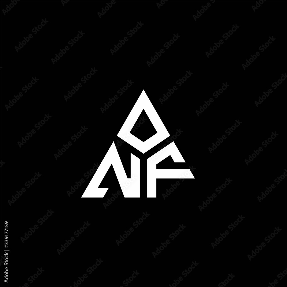 NF monogram logo with 3 pieces shape isolated on triangle