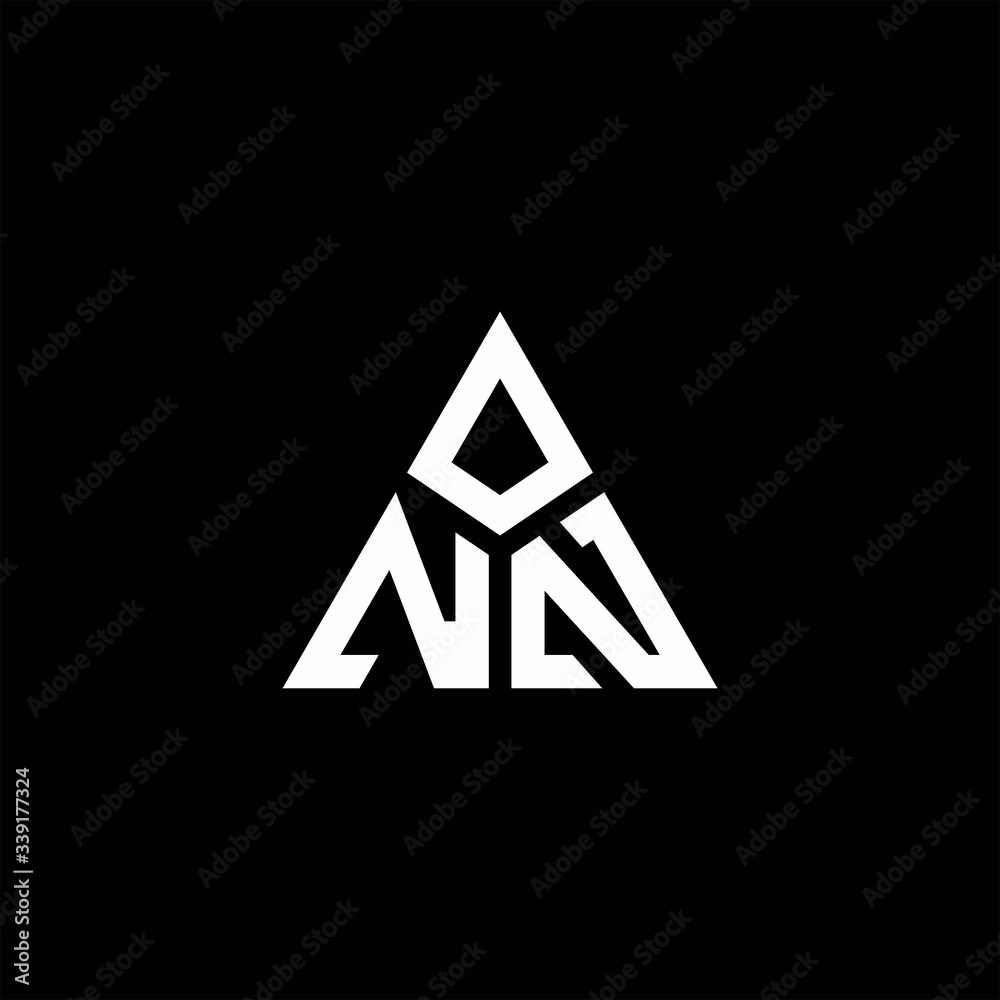 NN monogram logo with 3 pieces shape isolated on triangle NN monogram logo with 3 pieces shape isolated on triangle