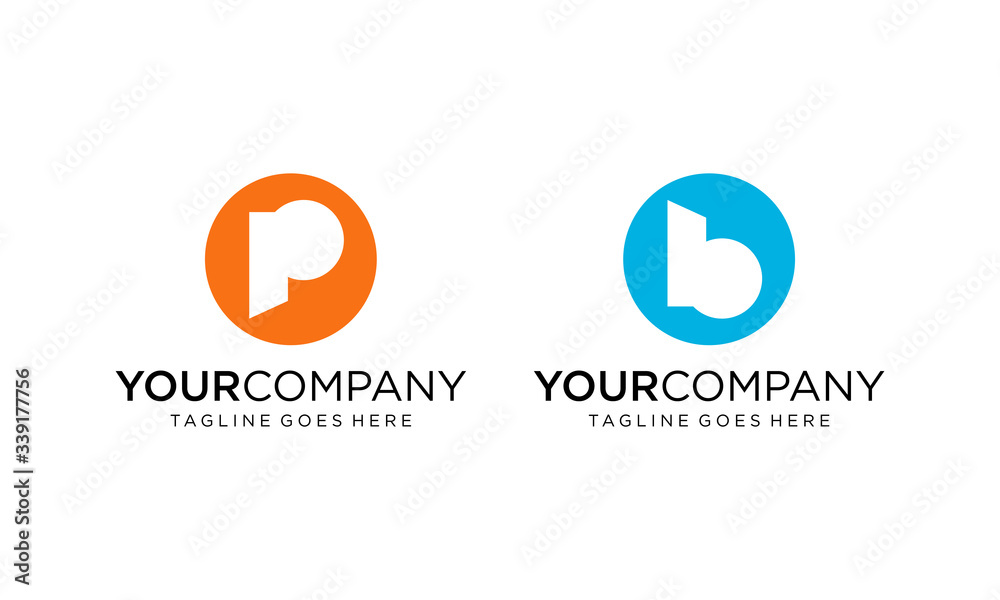 Creative icon P and B letter for logo design vector editable on white background
