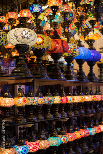 Colorful lamps in Antalya  Turkey. popular Turkish souvenirs