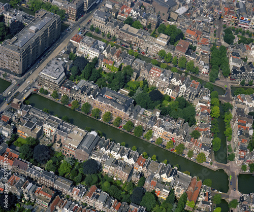 Photography Amsterdam, Holland, August 24 - 1987: Historical aerial photo of the Vijzelstraa