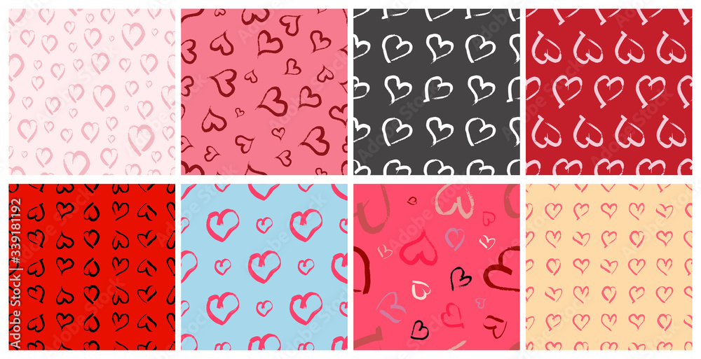 Seamless pattern with hand drawn hearts Seamless pattern with hand drawn hearts