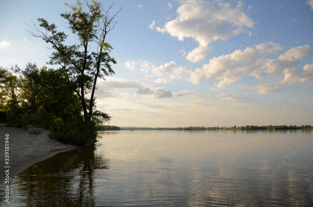 sunset over the river