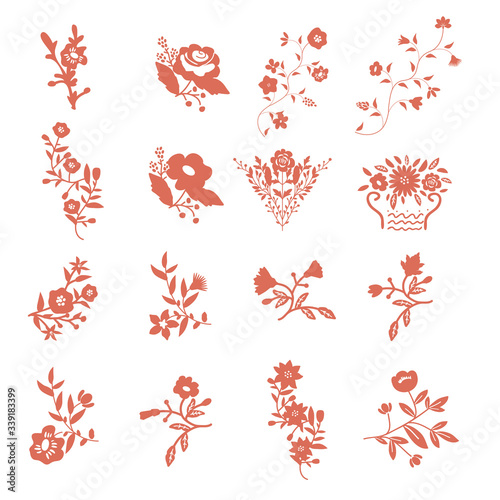 Isolated floral bunches