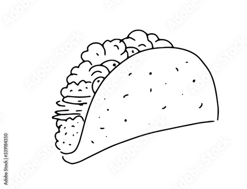 Isolated sketch of a taco