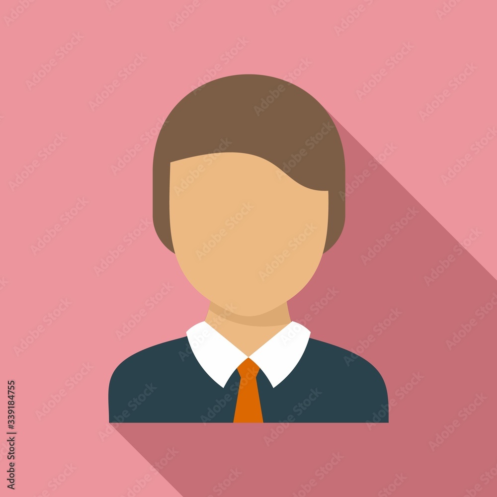 School boy icon. Flat illustration of school boy vector icon for web design