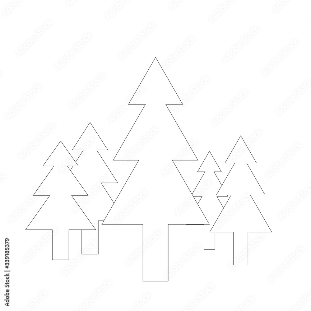 Obraz premium christmas tree coloring vector illustrator