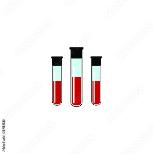 vector icon blood in test tubes 