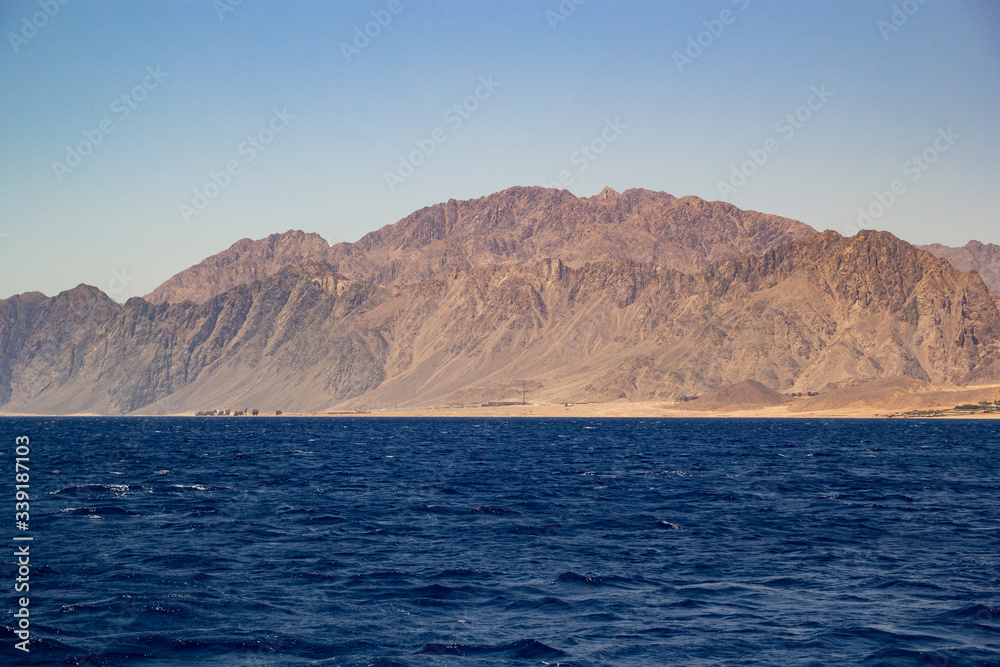 Egyptian mountains view from the red sea